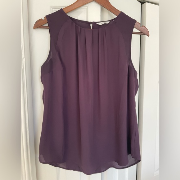Plum short sleeve blouse double lined - Picture 1 of 5